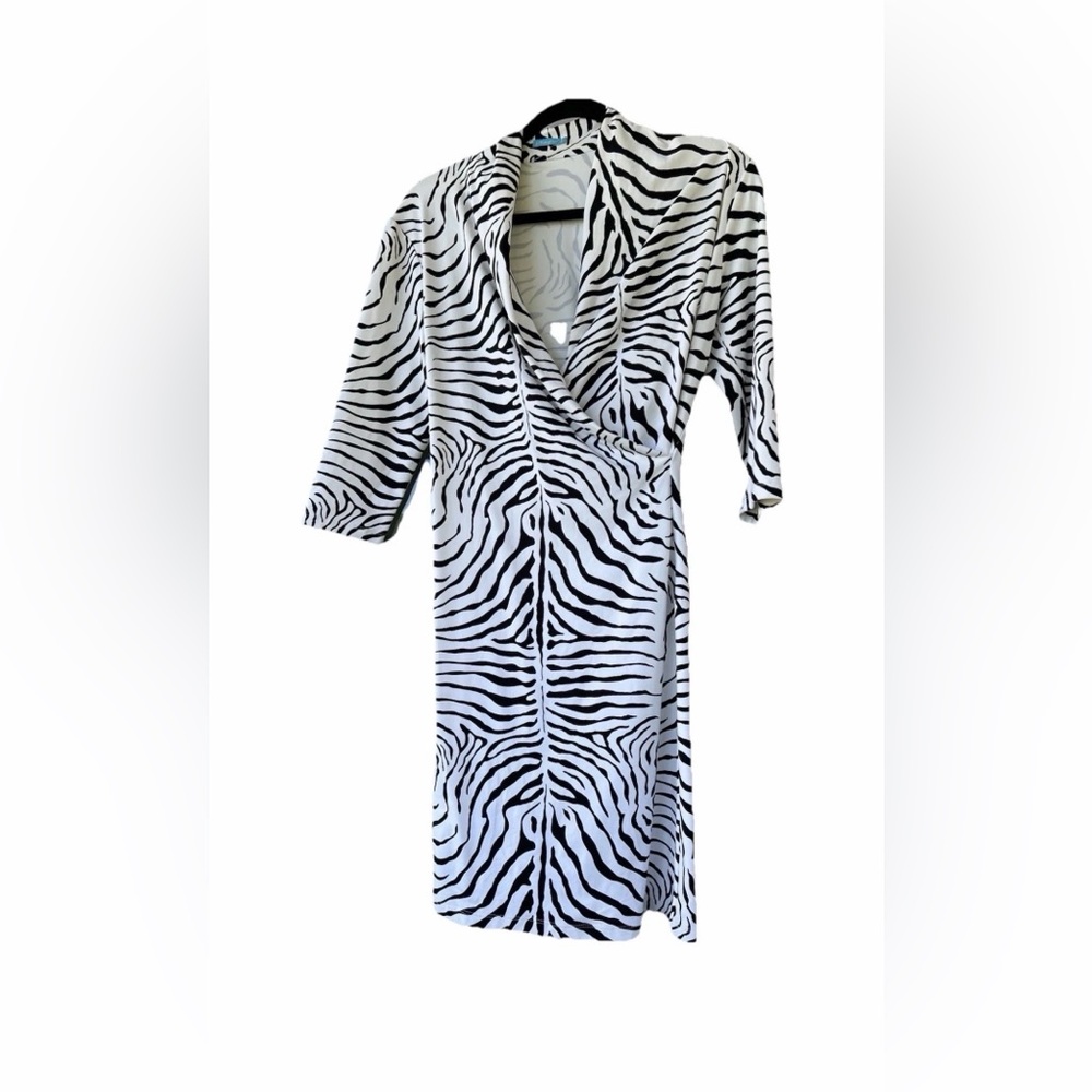J. McLaughlin Black and White Animal Print Dress